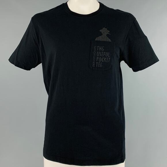 VIKTOR & ROLF Size XL Black Print Cotton One Pocket T-shirt